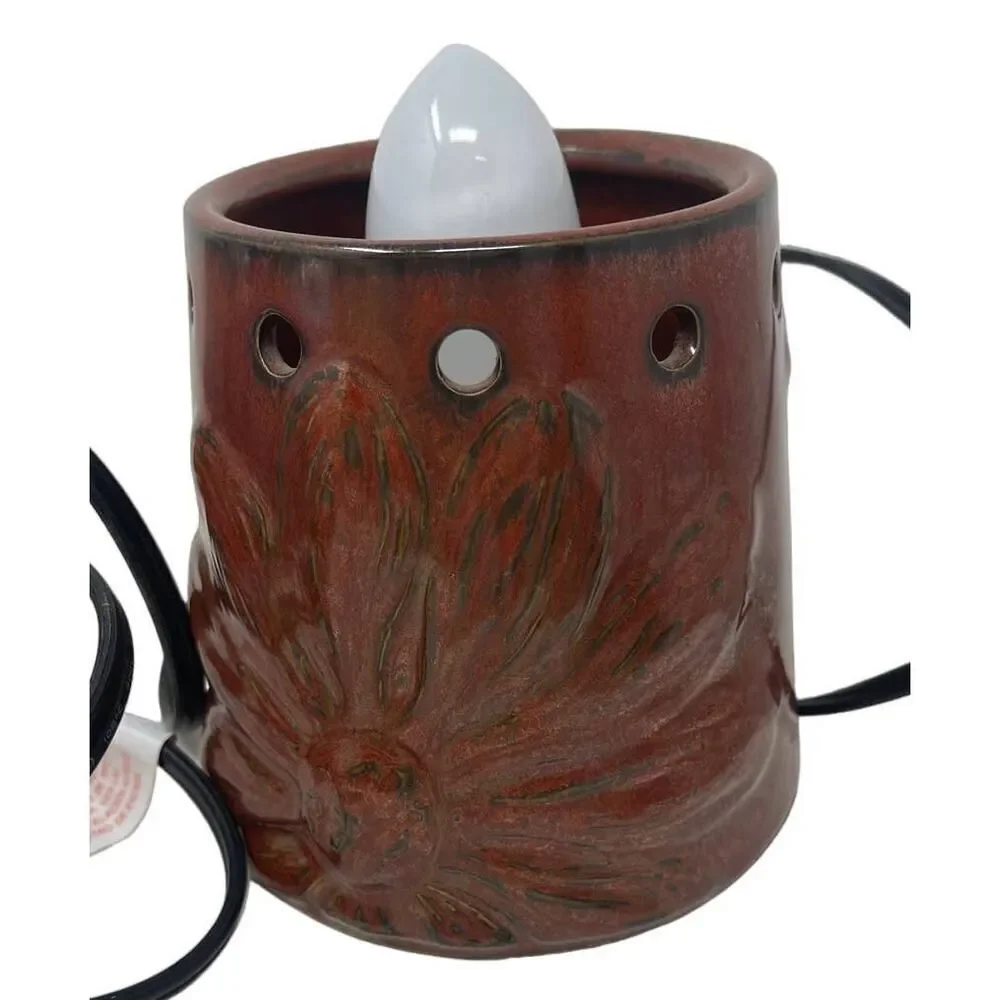 Scentsy Warmer - Rare and Hard to Find Boho Nature Design ~Needs Replacement Lid